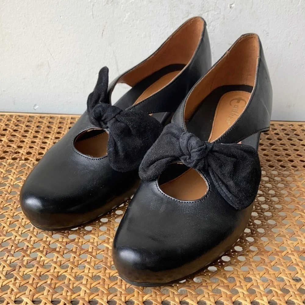 Earthies Bristol Leather Wedge Mary Janes